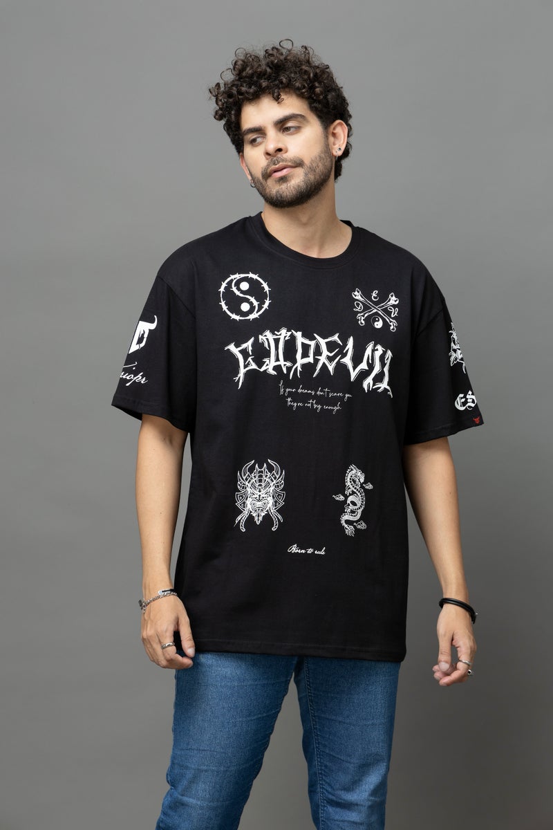 Go Devil Black Graphic Printed T-Shirt for Men - Image 1